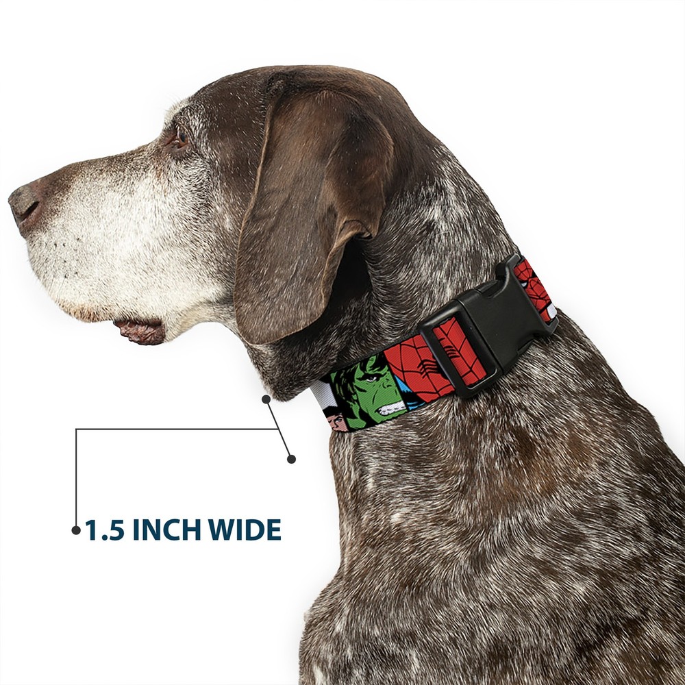 Plastic Clip Collar Marvel Superhero Comic Blocks Medium 11-16.5"