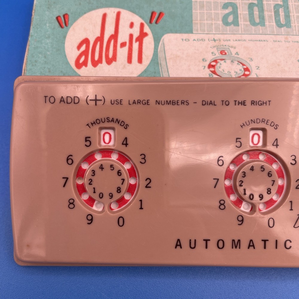 Vintage 1960's Automatic Adding Machine Dial-A-Matic With Stylus Complete In Box