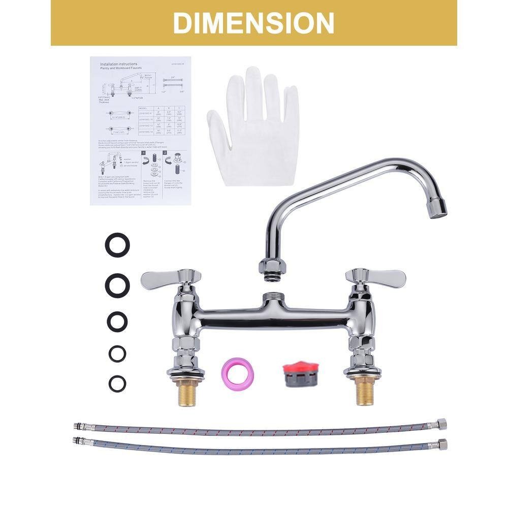 Multi-functional Double-Handle Deck Mounted Commercial Standard Kitchen Faucet