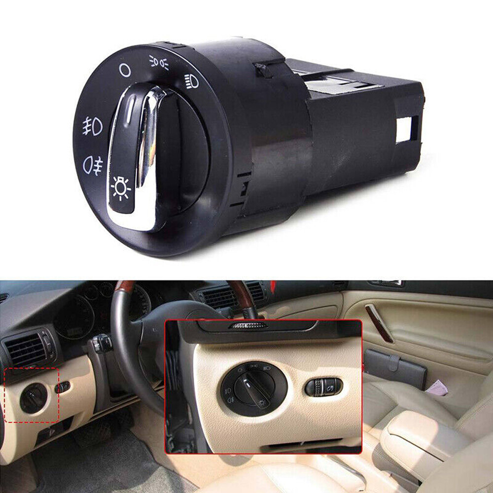 Auto Headlight Switch Chrome w/Light Sensor Module For VW Golf Mk4 Passat Polo☀️