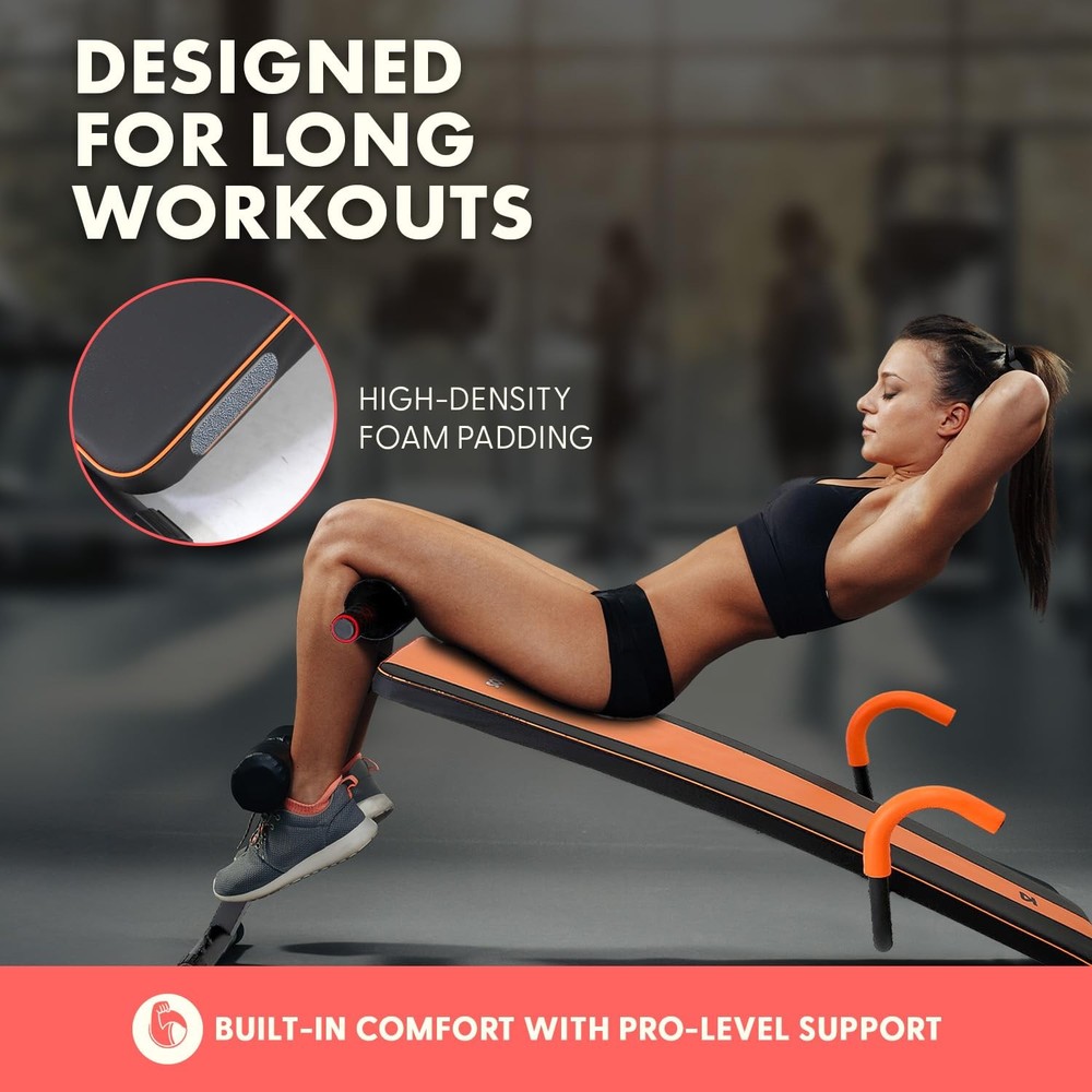 Adjustable Sit Up Bench for Abs, Decline & Reverse Crunch, Home Workout