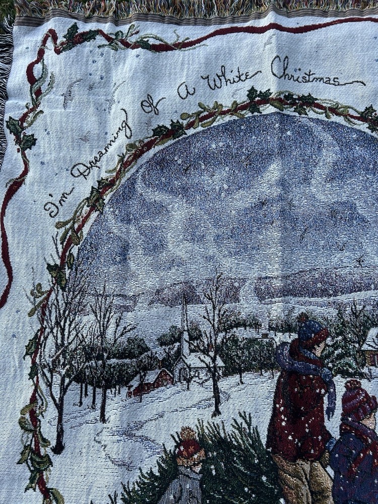 D. Morgan Christmas Pictorial Throw Blanket Rectangular Multicolor 60x50