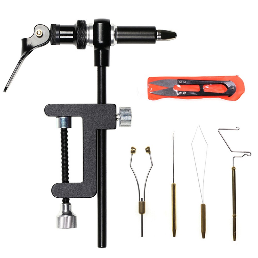 Fly Tying Tools Combo Kit Fly Tying Vise Bobbin Holder Threader Needle OENU