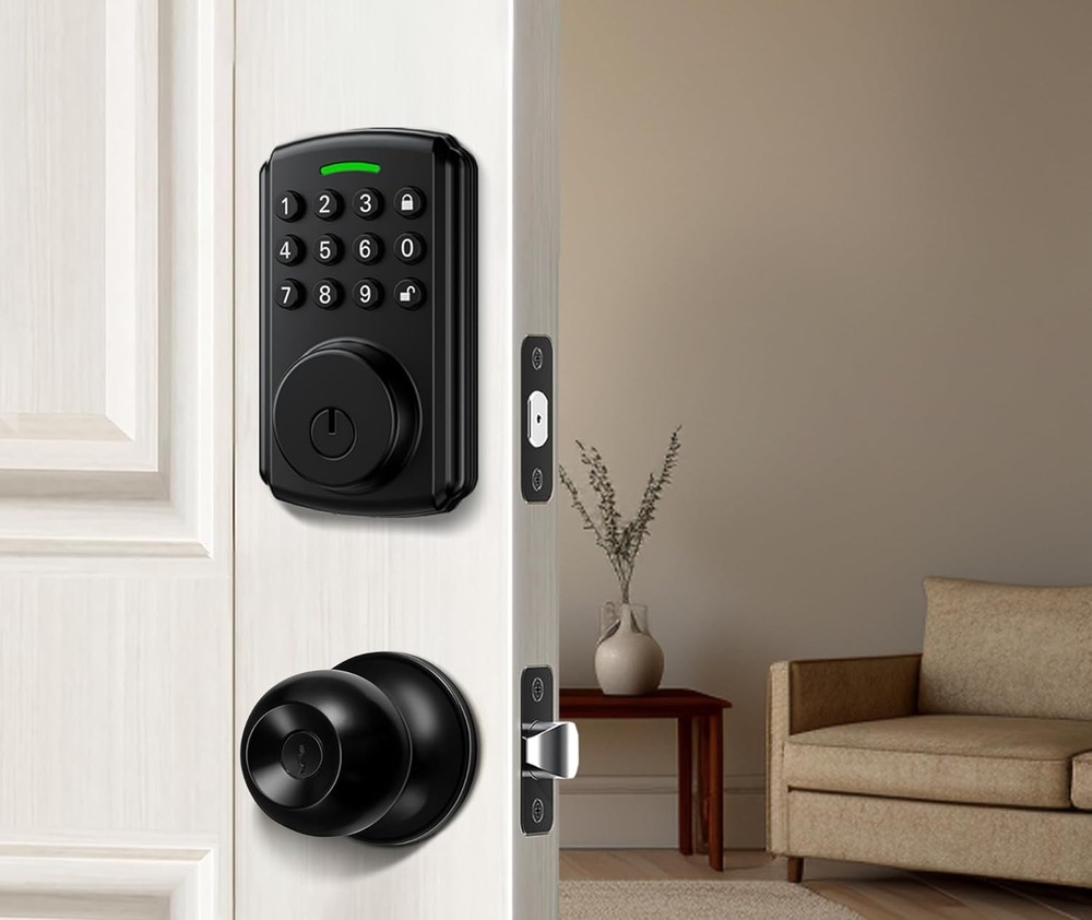 |One Key for Two Lock | Keyless Entry Door Lock Deadbolt with Handle Set