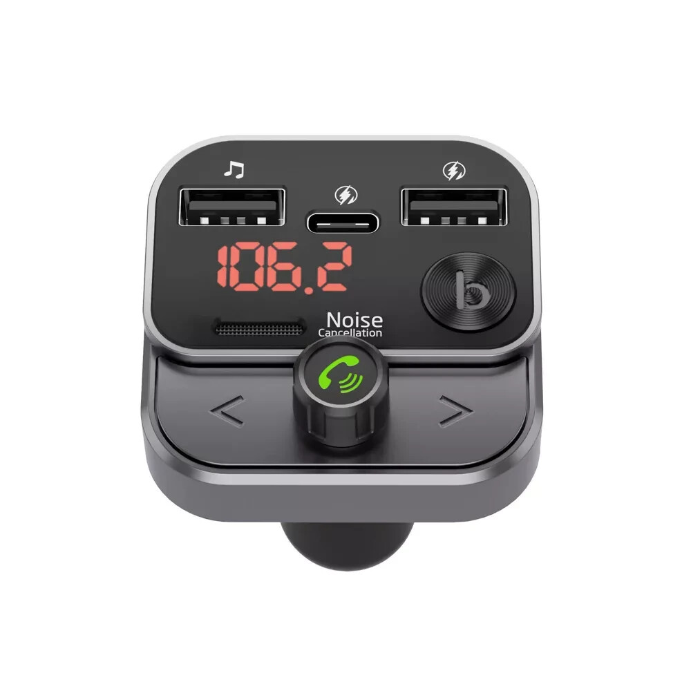Just Wireless Hands Free Bluetooth FM Transmitter w/ USB-C & USB-A Charging Port