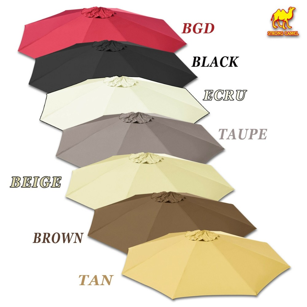 Replacement Canopy for 9ft 8rib Solar Powered Patio Umbrella Polyester Top Cover
