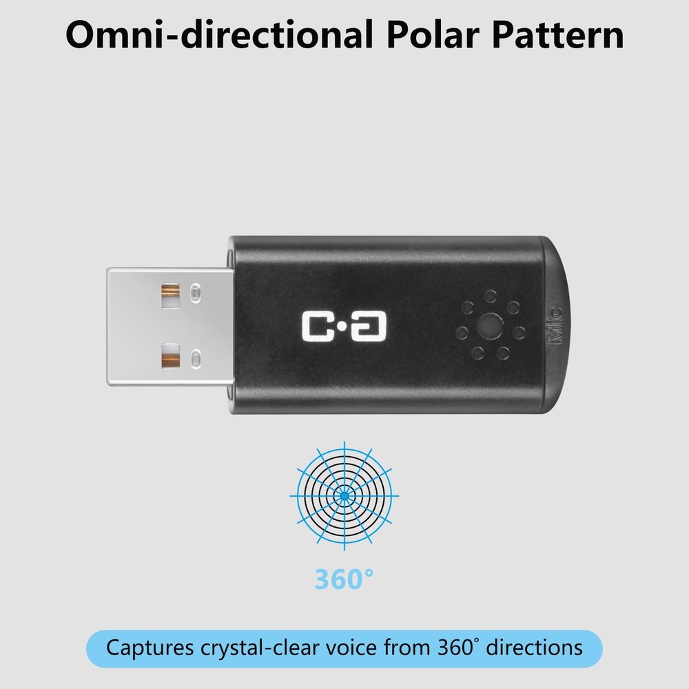 DUNGZDUZ USB Microphone for Laptop and Desktop Computer, Mini Size, Black