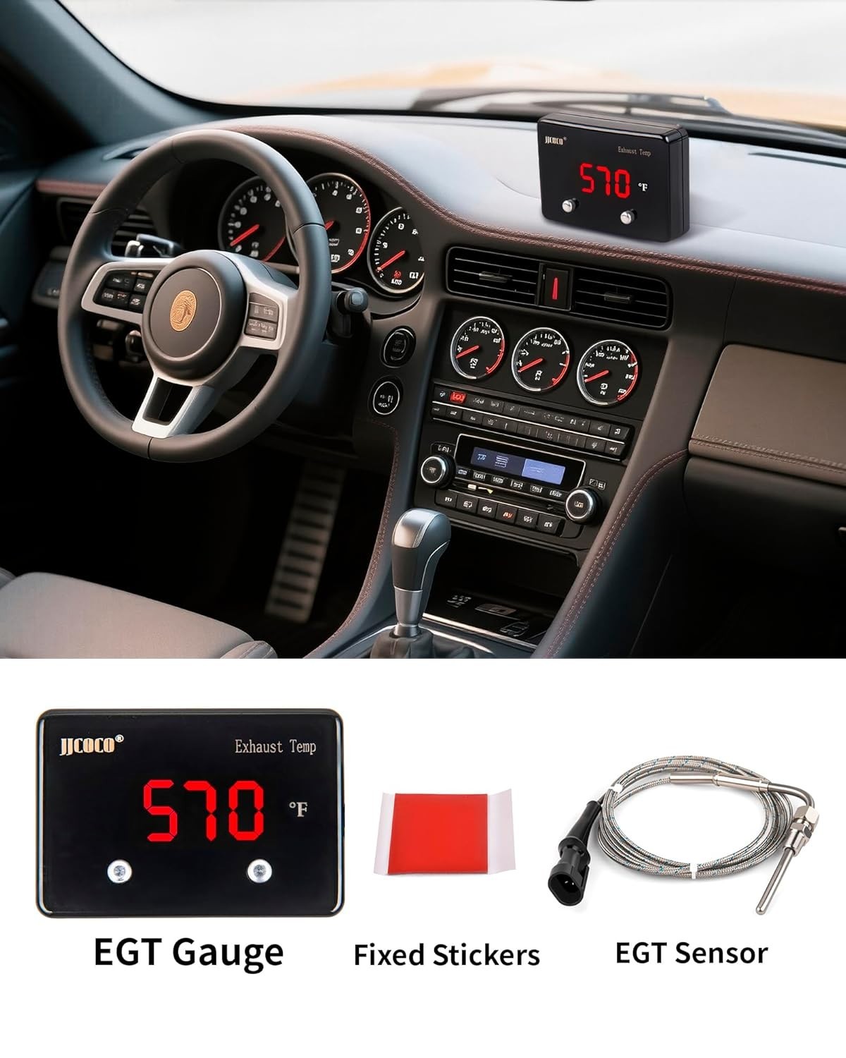 Waterproof Exhaust Gas Temperature EGT Gauge 1832 ℉ Pyrometer Kit 12V