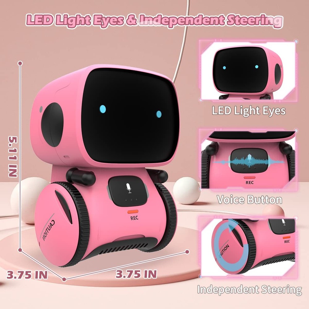 Robots for Girls 3-5, Interactive Smart Robotic with Touch Sensor, Voice Cont