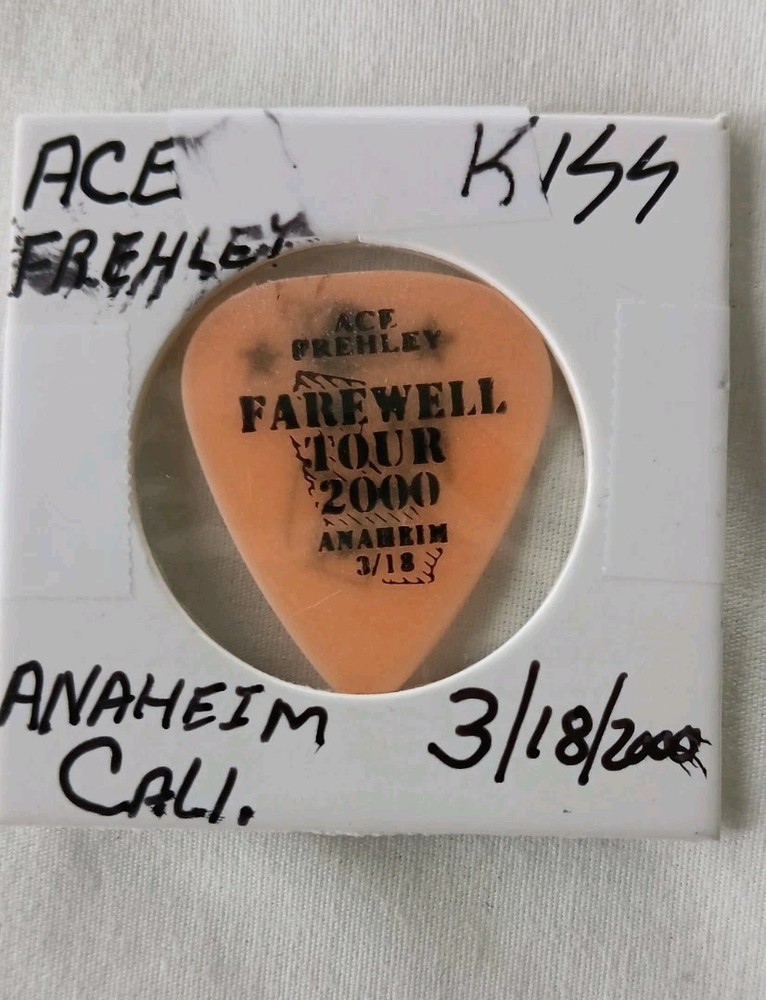 Kiss Ace Frehley Guitar Pick Farewell Tour 2000 Anaheim California 3/18/2000