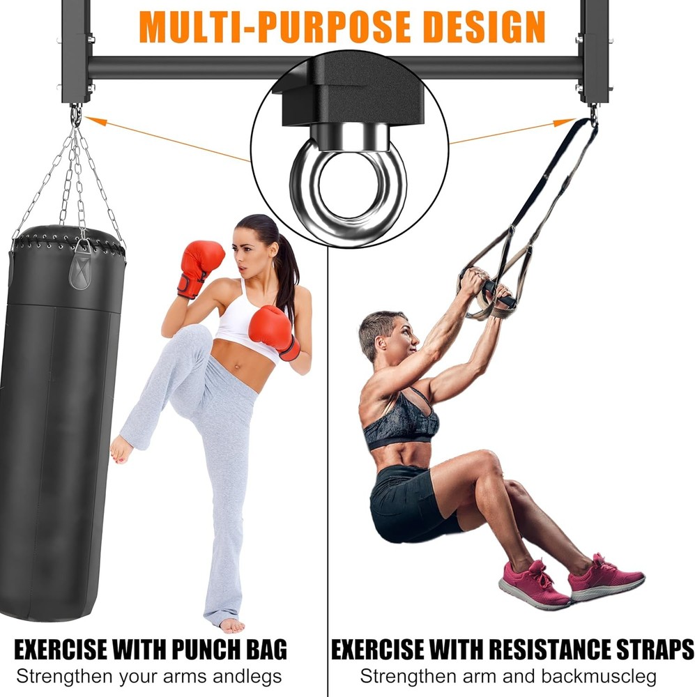 Ceiling Mounted Pull Up Bar, Heavy Duty 700 LBS Multi Grip Pull Up Bars, 16"/24"