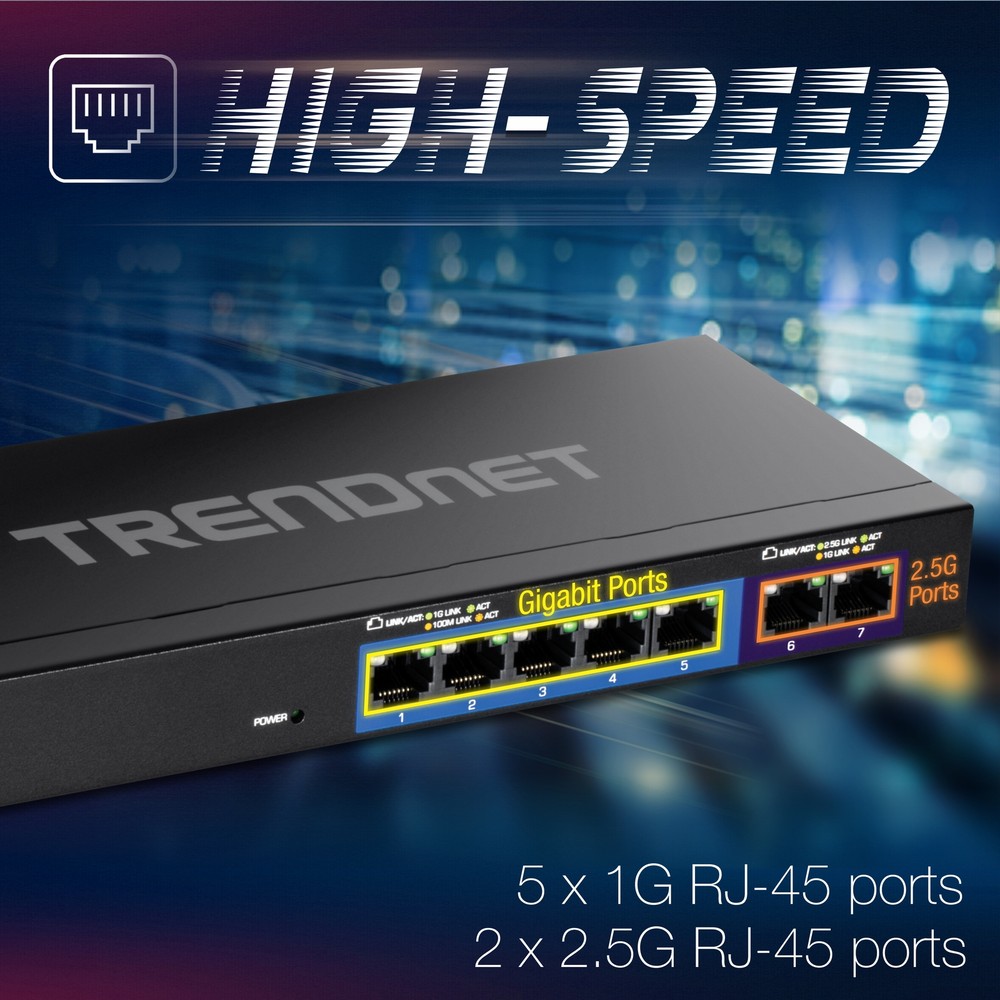 TRENDnet TEG-S327, 7-Port Multi-Gig Switch