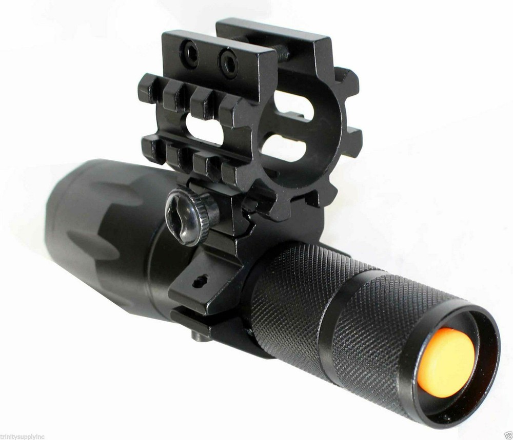 Trinity 1000 lumen flashlight with mount adapter compatible with mossberg 500 12