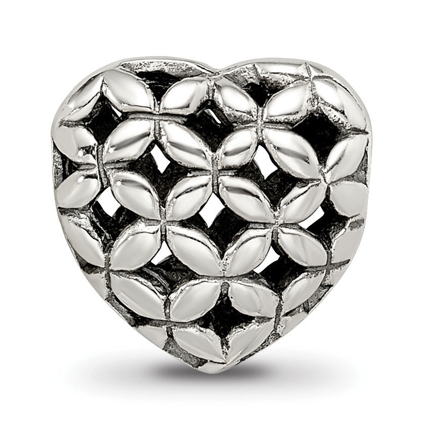 Silver Reflections Heart Bead QRS2652