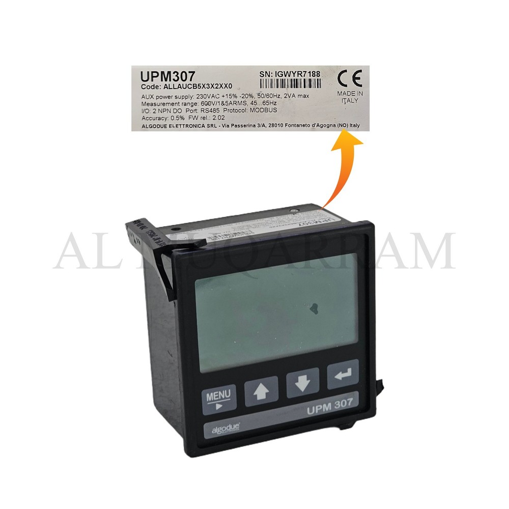 Algodue UPM307 Multifunction Power Meter | Code ALLAUCB5X3X2XX0 | MODBUS RS485