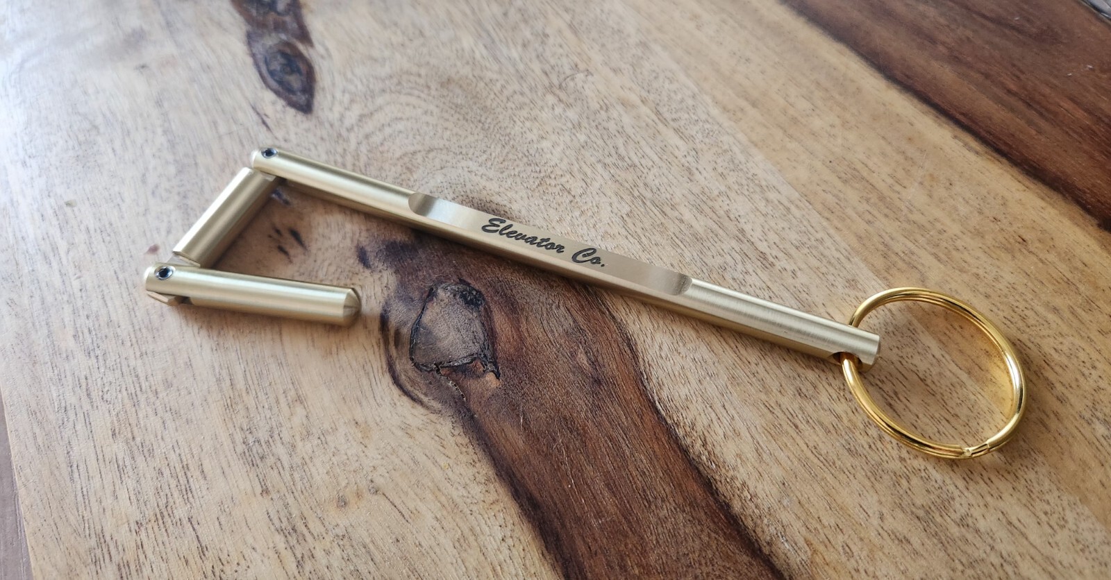 Elevator Door Key Solid Brass Customizable, Double Drop Leg Key