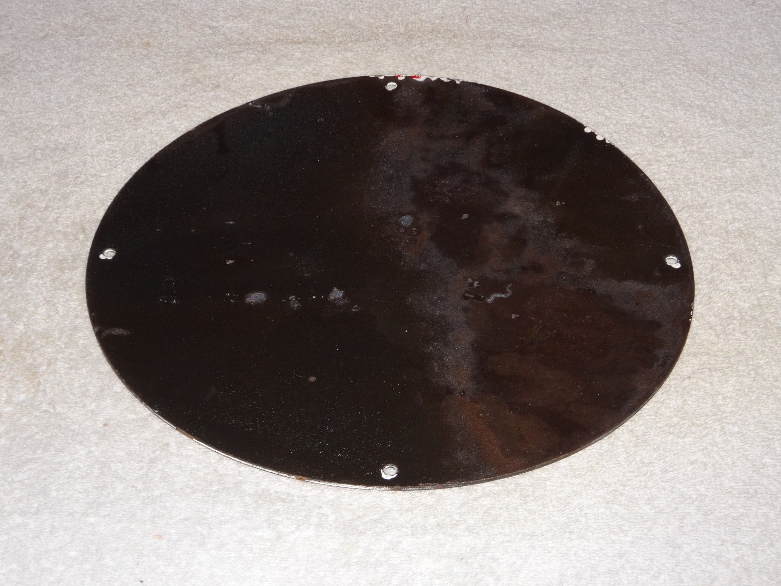 VINTAGE 1957 ESSO FARM OIL DROP BOY GIRL 11 3/4" PORCELAIN TRACTOR GASOLINE SIGN