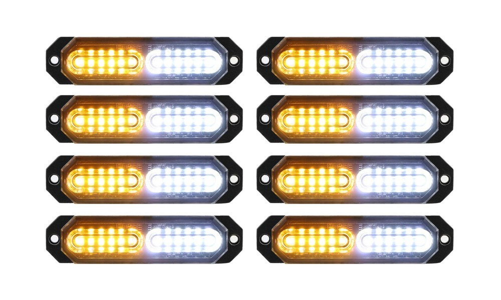 ASPL 8pcs Sync Feature Ultra Slim 12-LED Surface Mount Flashing Strobe Lights...