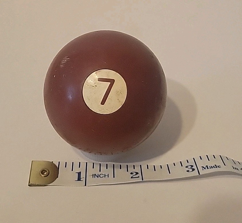 Vintage No. 7 Solid Red Pool Ball Billiard 2" Replacement (M)