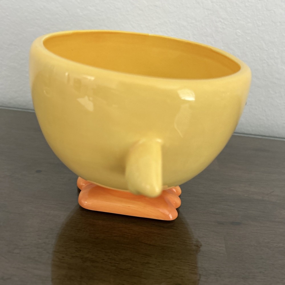Hallmark Easter Candy Container -planter Dish - Yellow Chick Ceramic Bowl