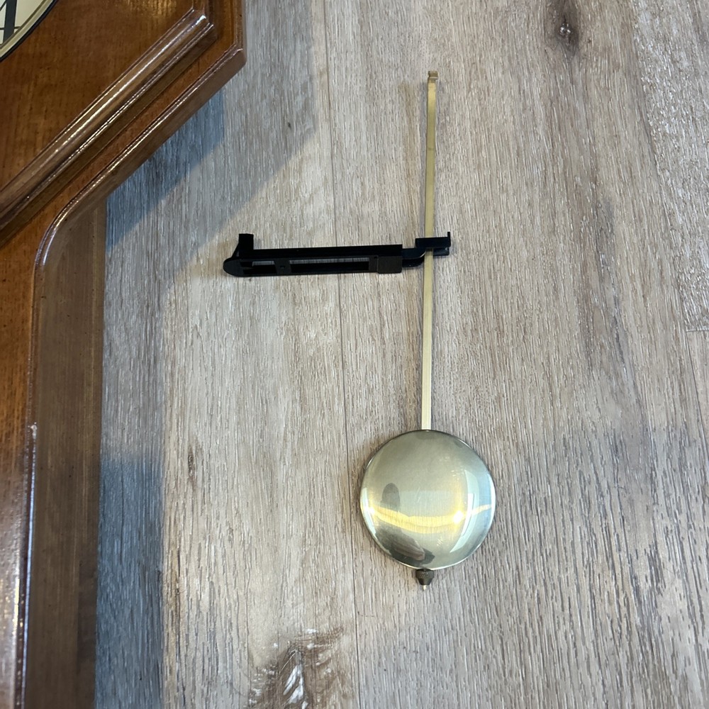 Beautiful Devon Quartz Wall Clock W/ Swinging Pendulum 24” X 14” Tested!