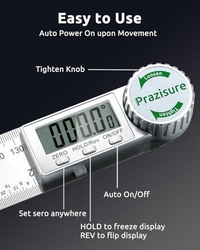 Digital Angle Finder Protractor - 7" Precision Measuring Tool for Woodworking, D