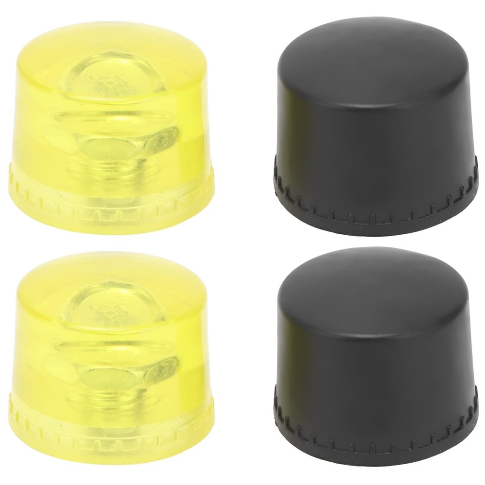 4 Pcs Rubber Hammer Replacement Striking Head Yellow Black Φ25mm,