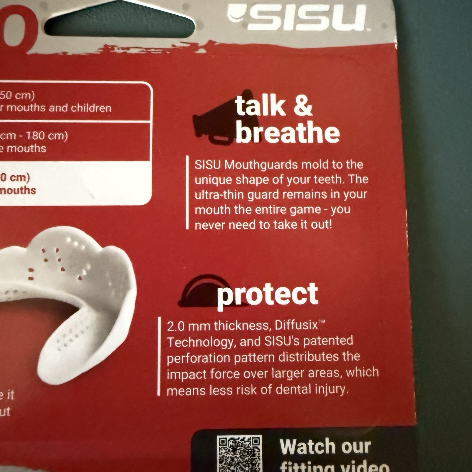 SISU Aero Mouthguard Large Snow White Ultra-Thin Custom Fit Sports Protection