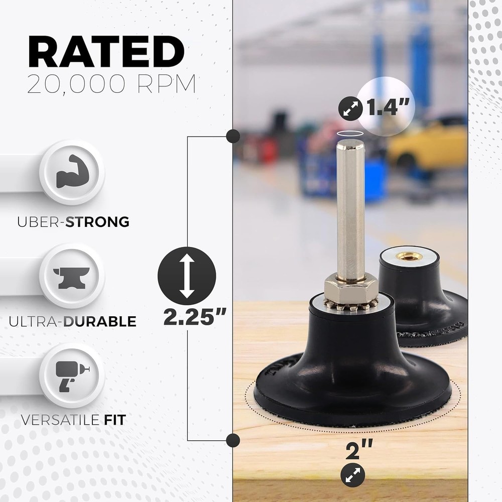 Medium Grit 2-Inch Disc Holder for Die Grinders – Quick Change Convenience