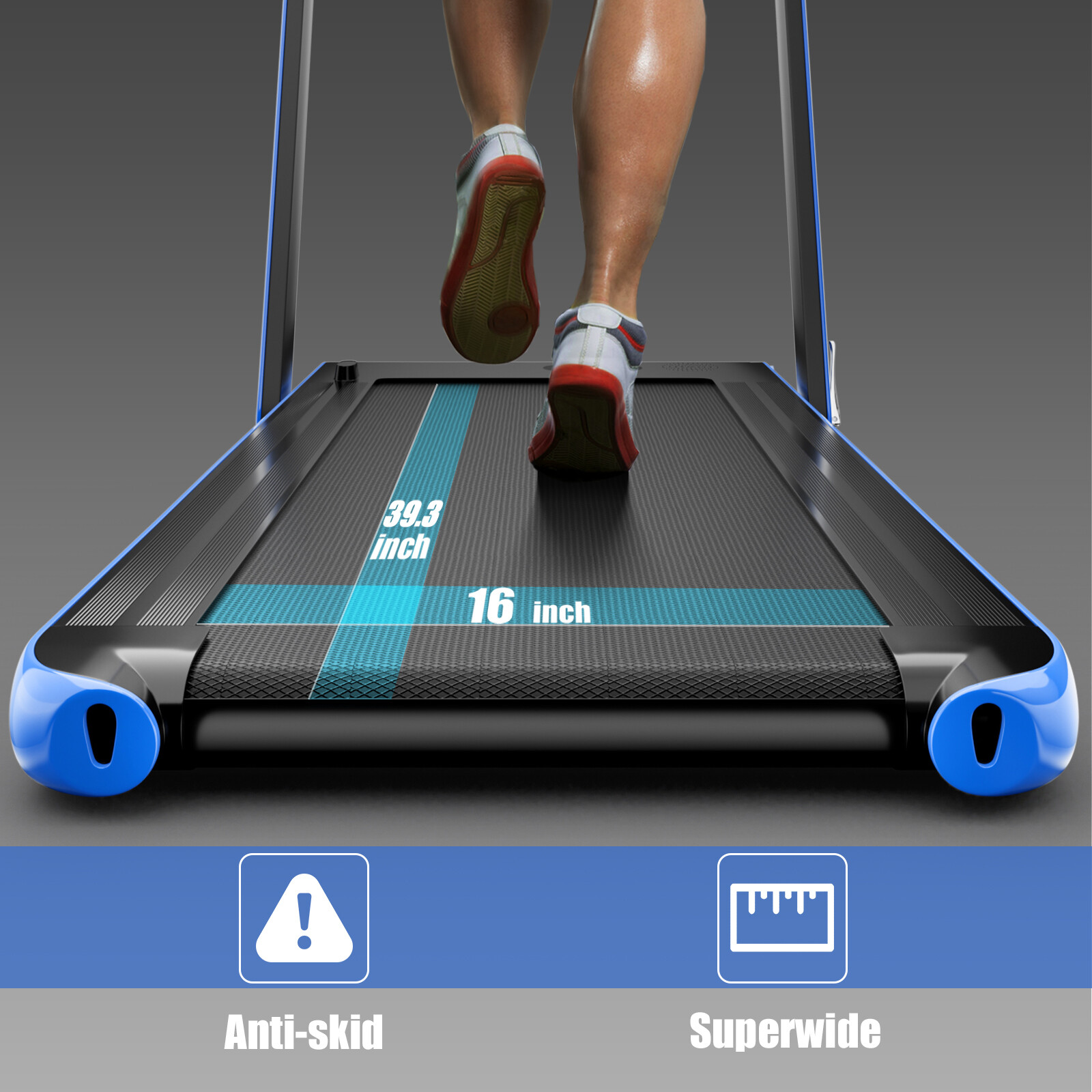 SuperFit 2.25HP 2 in 1 Folding Treadmill W/ APP Control Speaker Remote Control
