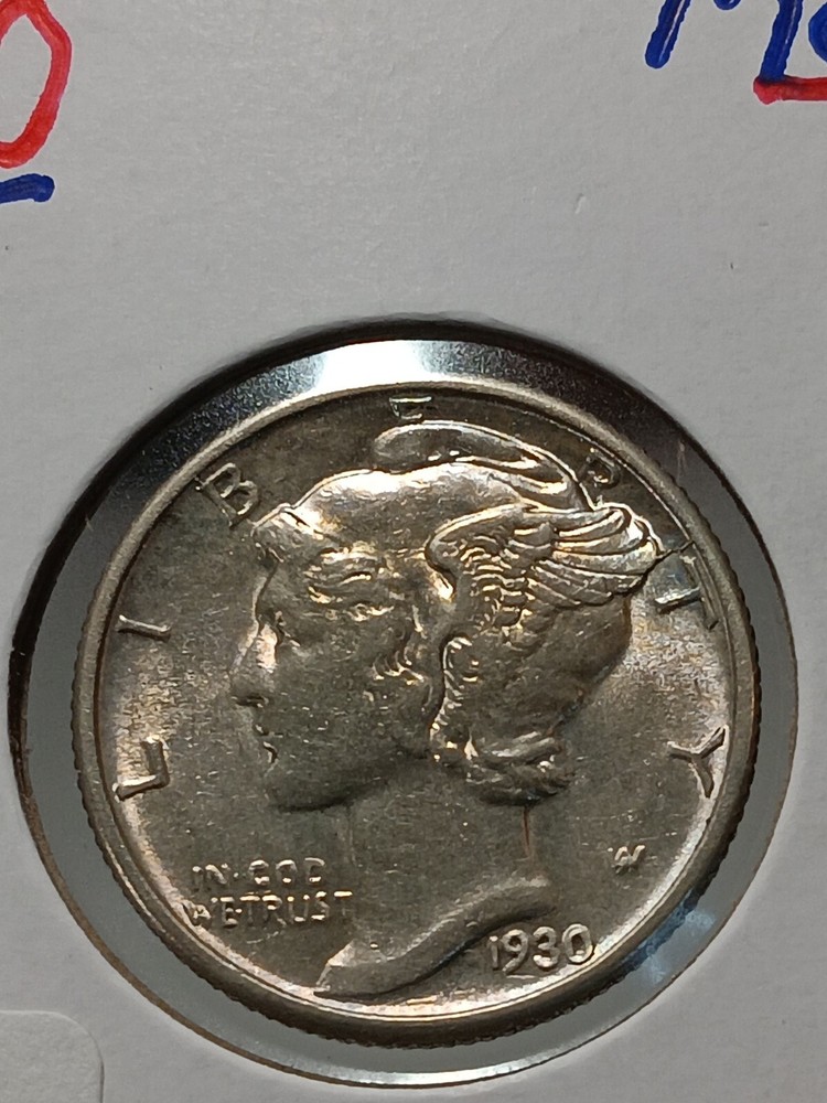 👉1930-Mercury Dime AU++ Choice 90% Silver
