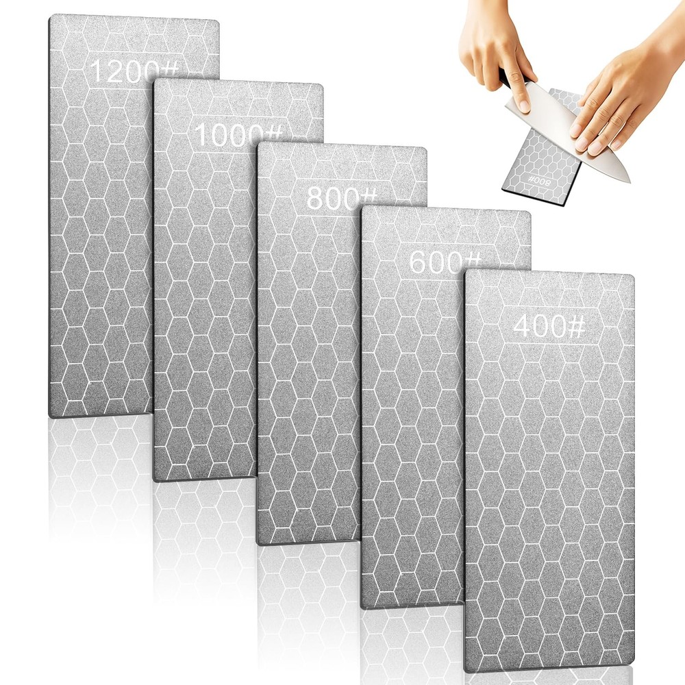 5 PCS Diamond Sharpening Stone, Diamond Sharpening Plate, DoubleSided Sharpen...