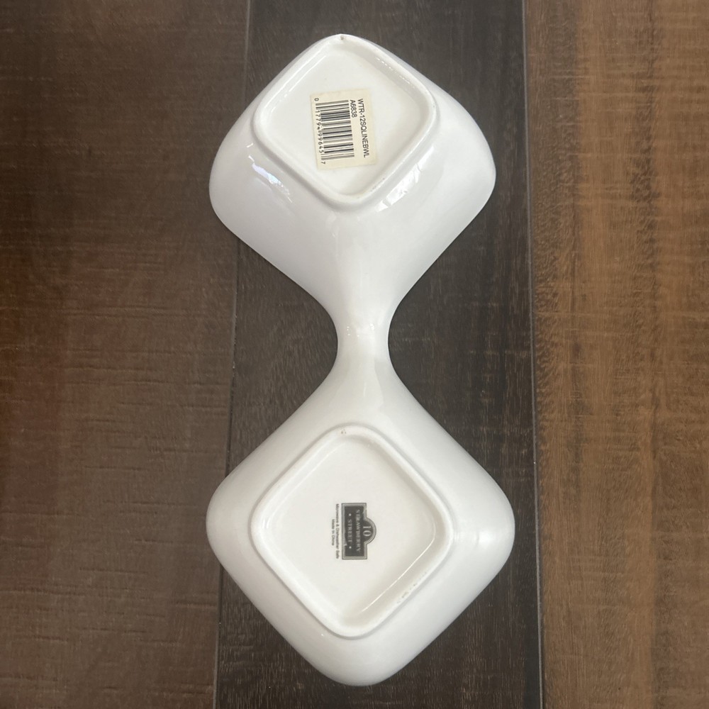 Strawberry Street Diamond White 2-Sided Serving Dish