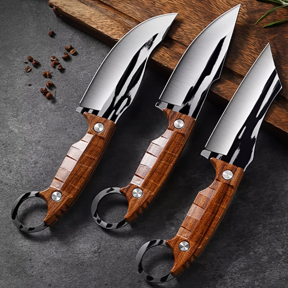 3pcs Kitchen Knives Set, Scissors Stainless Steel Ultra Knives for Home Travel