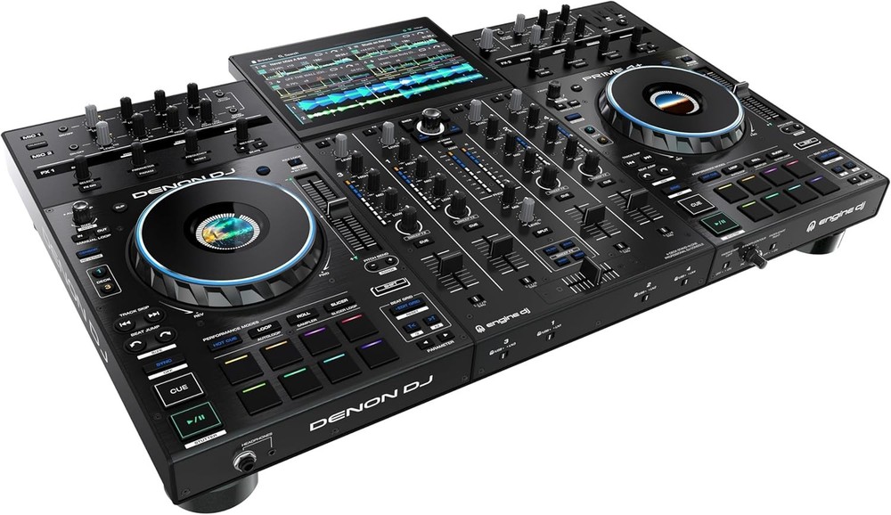 4-Deck Prime 4+ DJ Controller with Wi-Fi Streaming & Dynamic Drop Sampler Mixer
