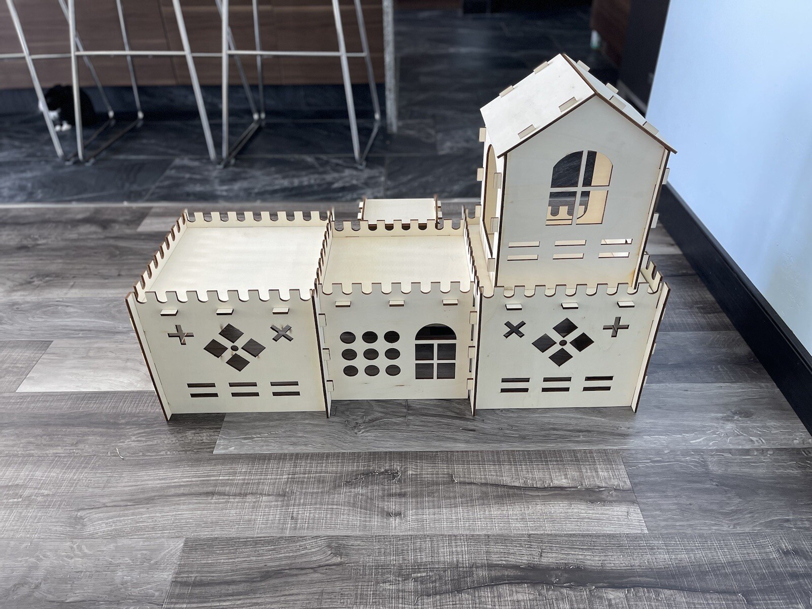 Large Rabbit Hideout, Wooden Rabbit Castle Bunny for Hamsters , guinea pig