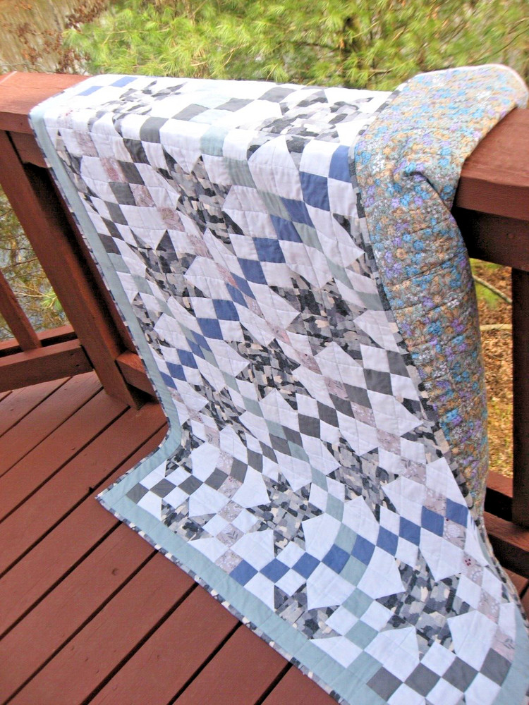 Handcrafted Multi-purpose Starry Path Quilt, 45" x 61"