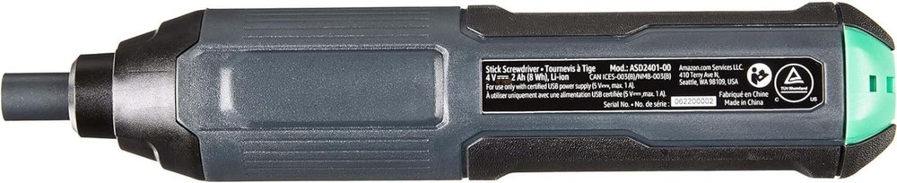 Portable 4V Cordless Stick Screwdriver - Includes 10 Bits, Ideal for DIY Tasks