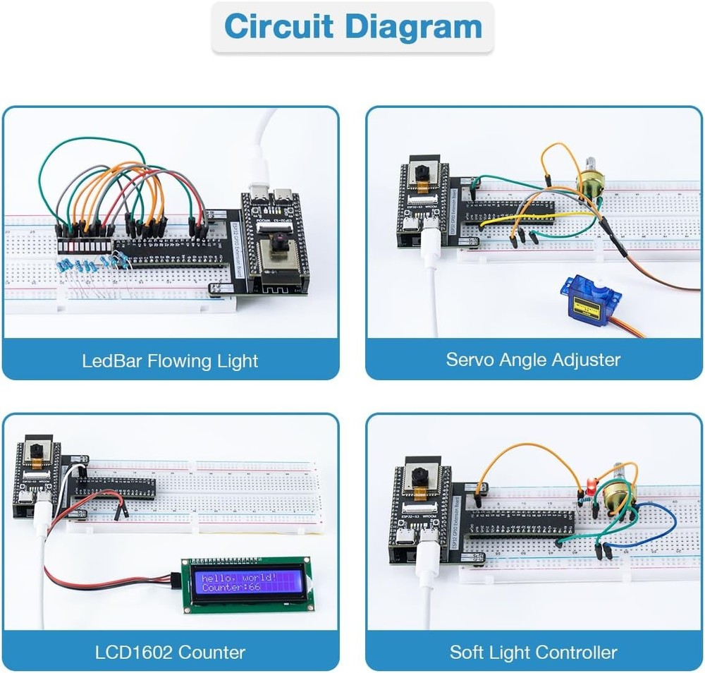 Super Starter Kit for ESP32-S3-WROOM MicroPython and C Language Programming Kit