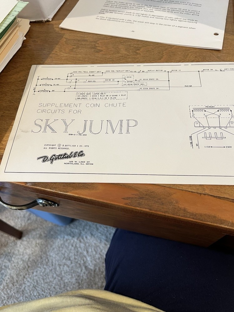 Sky Jump Pinball Manual & Schematic