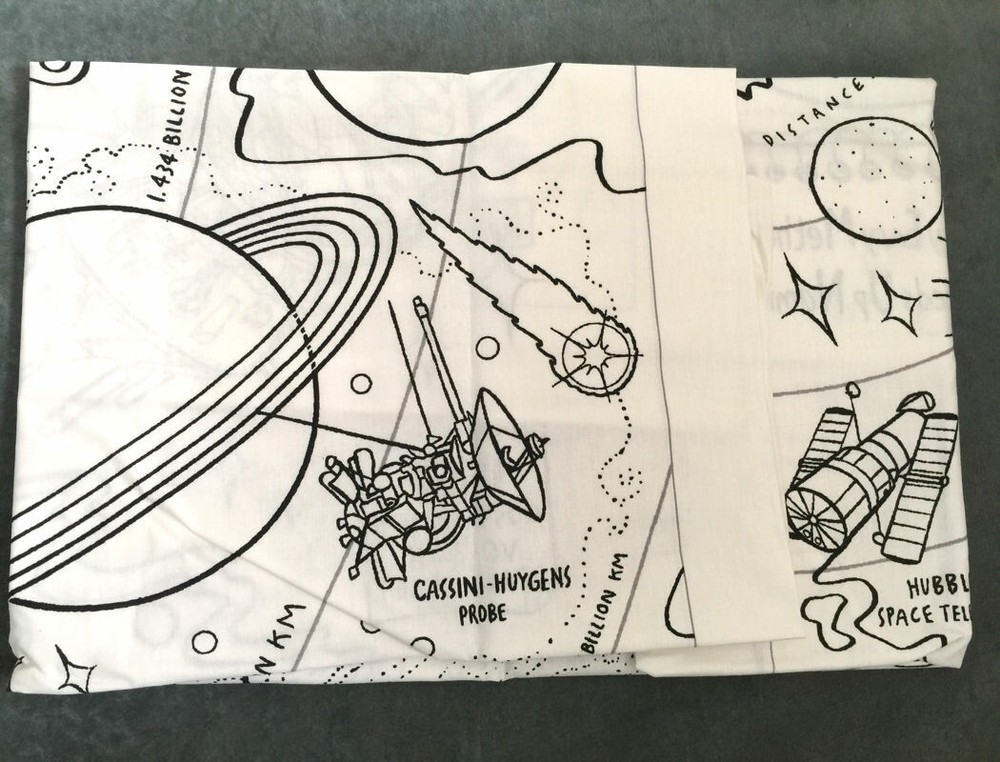 Eatsleepdoodle Space Explorer Pillowcase Color & Learn Planets Rockets with Pens