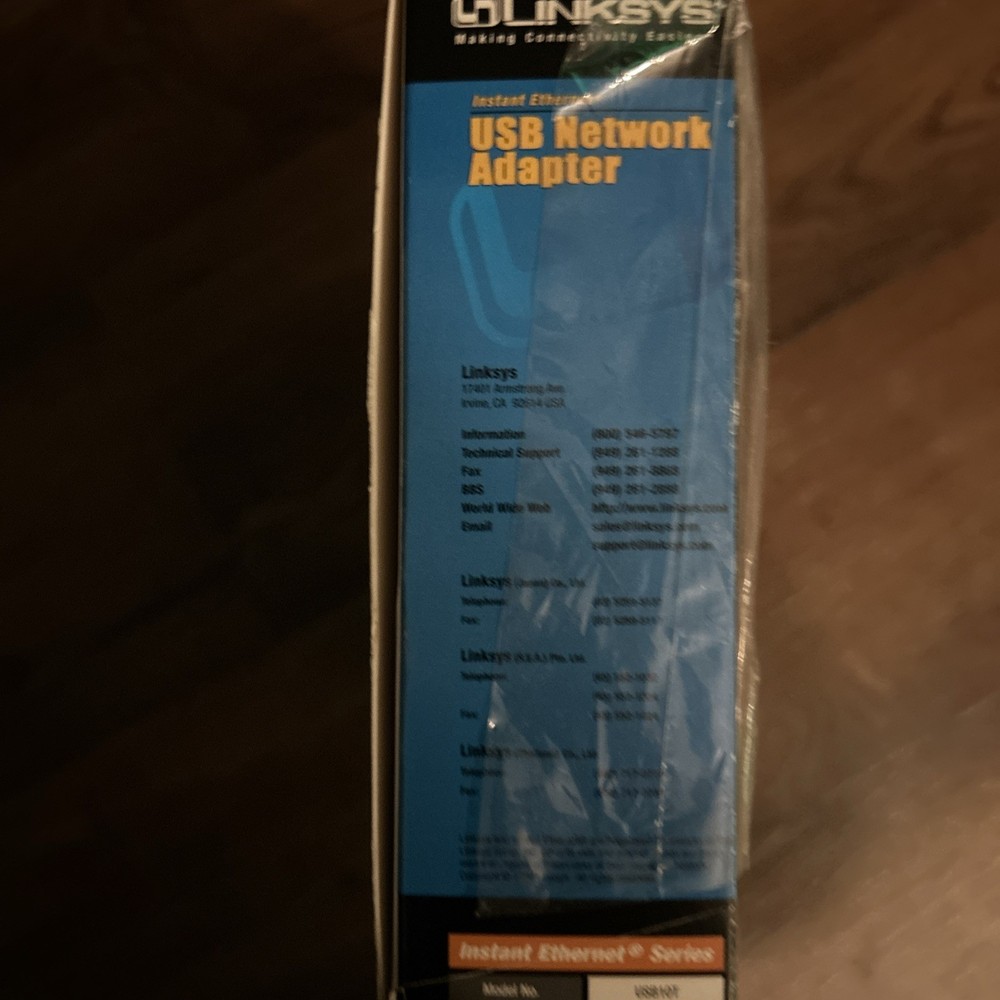 Linksys USB Network Adapter Model No. USB10T Cable DSL Compatible Ethernet