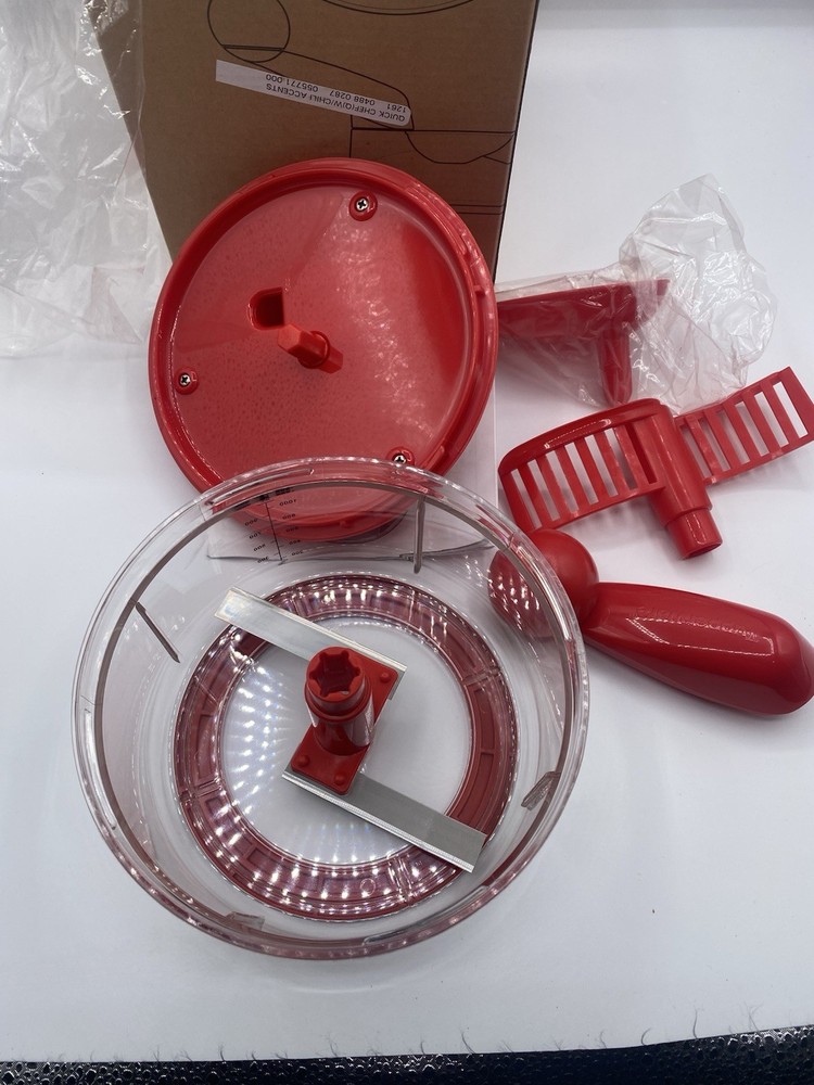 TUPPERWARE Red Quick Chef Food Processor Chopper Mixer Whisk