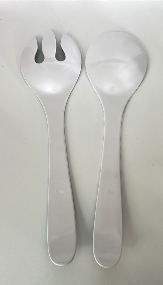 Pier 1 Melamine Salad Server Host Gift Fork & Spoon 2-pc Set Mixed Matched Fun !
