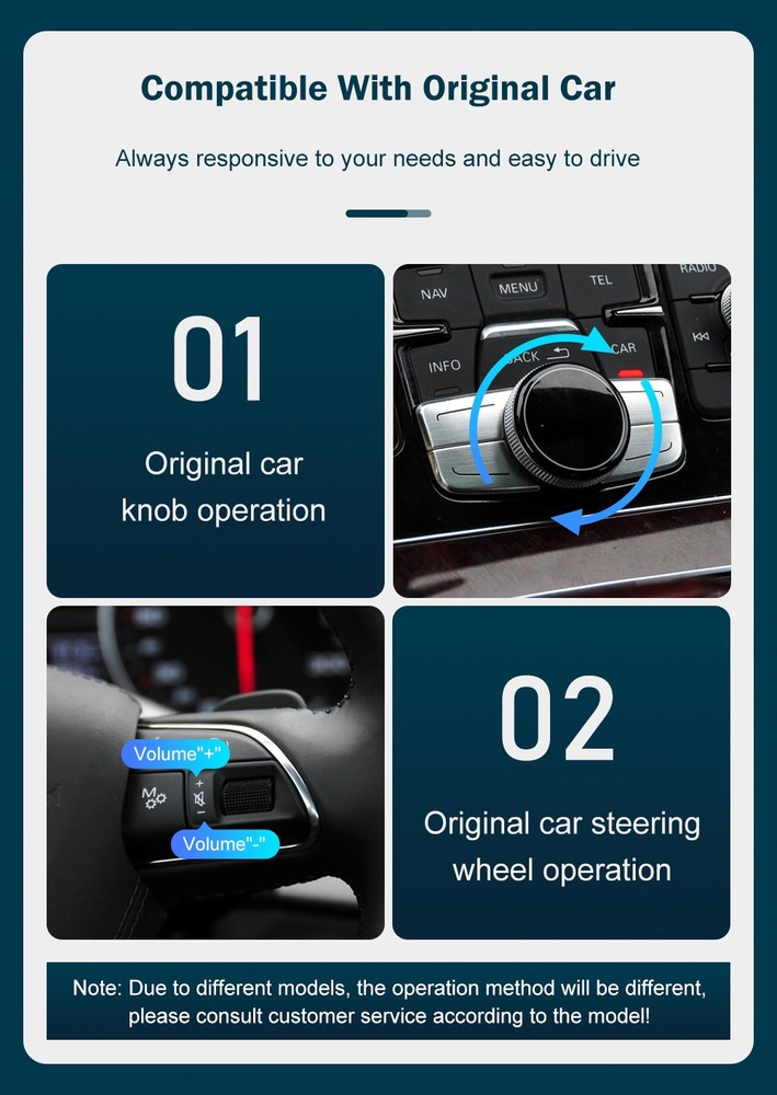 Wireless CarPlay Android Auto Mirror Link Retrofit Decoder for Audi A8 2012-2018