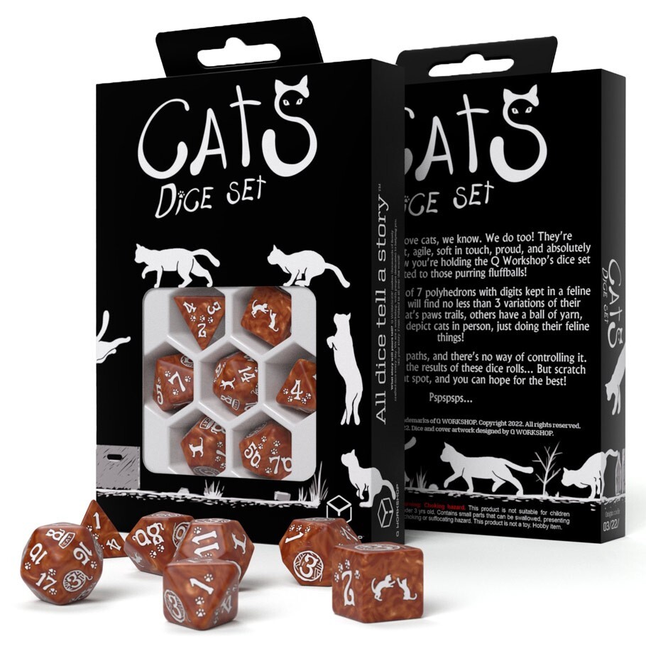 Cats RPG Dice Set: Muffin (7pcs) QWSSCAT02