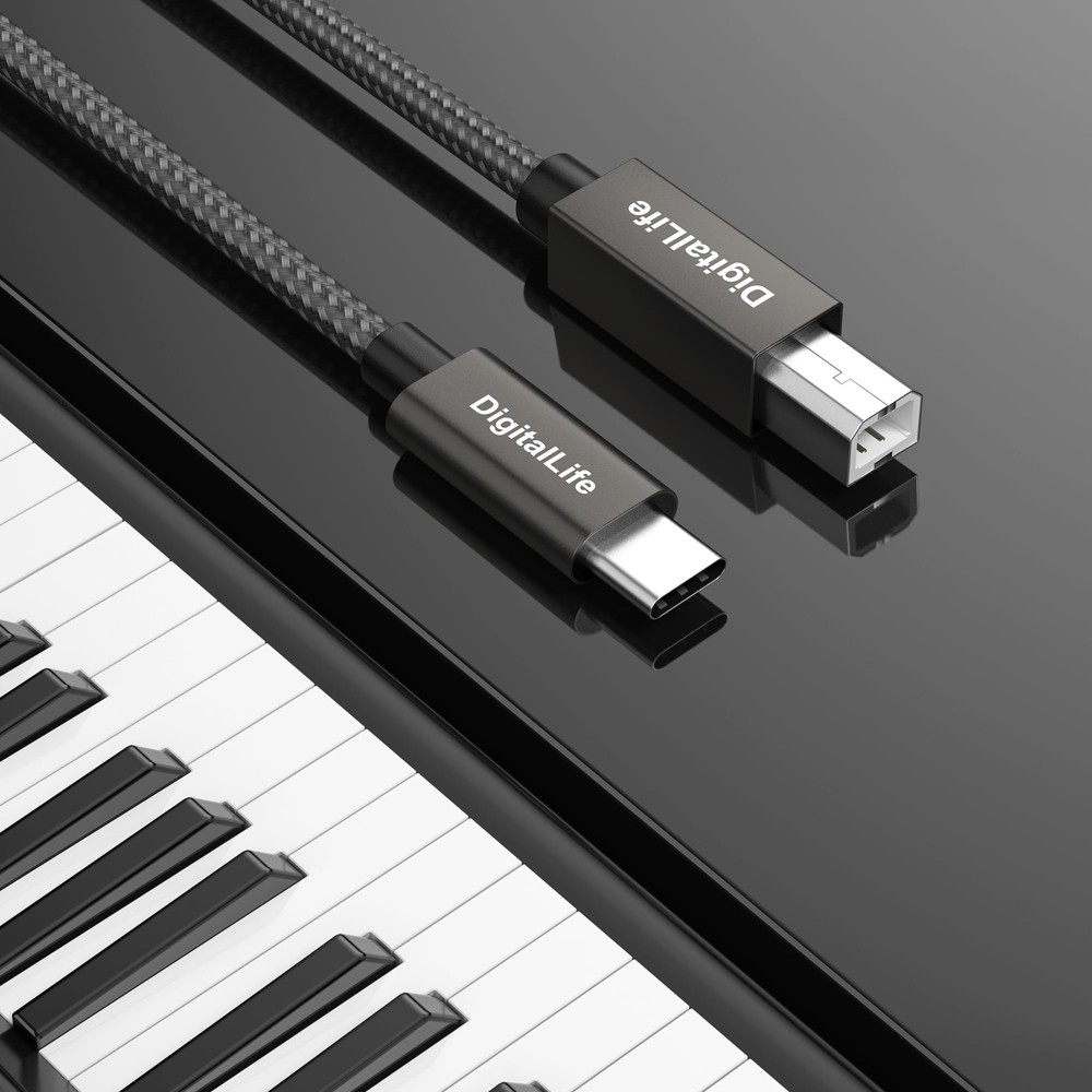 DigitalLife 2m USB Type C to B MIDI Interface Converter Cable, Compatible wit...