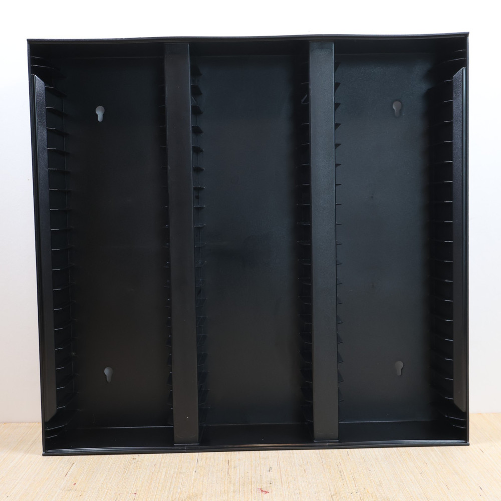 Alpha 60 Cassette Tape Wall Mount Storage Rack Case Holder Black Plastic USA