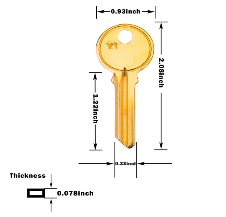 50PCS Y1 Brass Key Blanks
