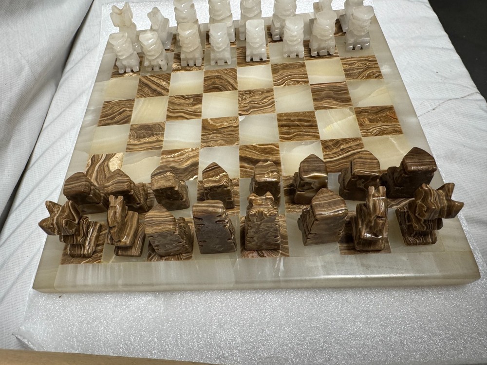 Mexican Onyx and Marble Chess Set